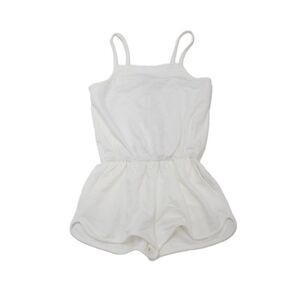 Hedge Girls White Sleeveless Square Neck Romper 60% Cotton Size 4